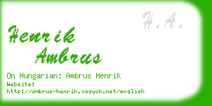 henrik ambrus business card